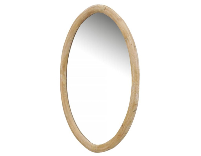 Miroir ovale en bois naturel