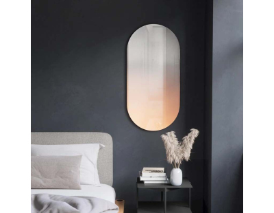 Miroir ovale effet brumeux rosé 45 x 91 cm Misto