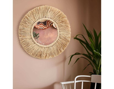 Miroir rond herbe séchée 50 cm