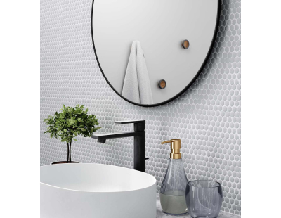 Miroir rond en métal 86 cm Hubba (Titane)