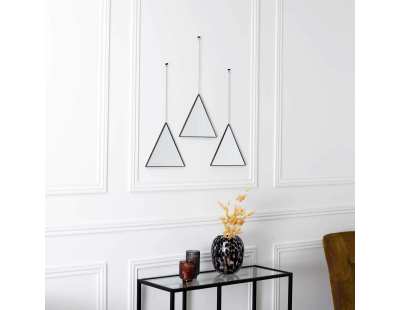 Miroir suspendu Triangle noir Louxor (Lot de 3)