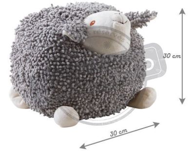 Mouton en coton gris Shaggy (30 cm)