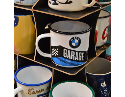 Mug publicitaire en métal émaillé 360 ml (BMW - Garage)