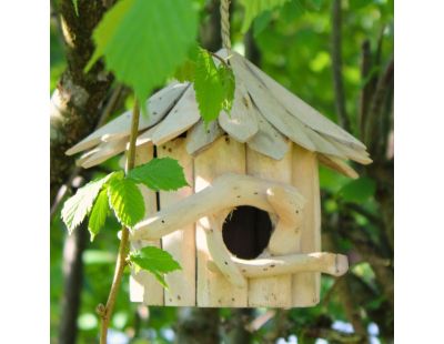 Nichoir rond en bois d'albésia (20 x 18 cm)