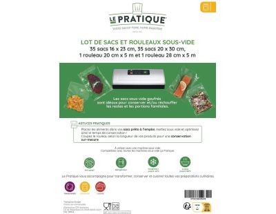 Pack consommables sous vide 70 sacs et 2 rouleaux