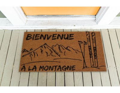 Paillasson coco intérieur extérieur 75 x 45 cm (Bienvenue à la montagne)