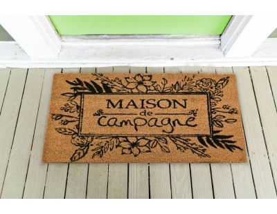 Paillasson coco intérieur extérieur 75 x 45 cm (Maison de campagne)