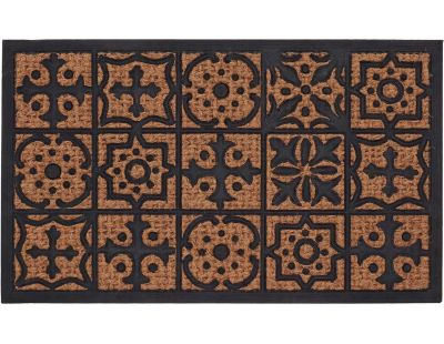 Paillasson en fibres de coco et caoutchouc avec motifs 75 x 45 cm (Mosaique)