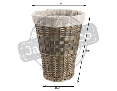 Panier à linge en éclisse bronze et coton