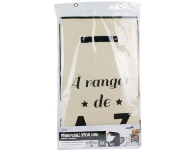 Panier à linge pliable en tissu 70L Famille (Beige)