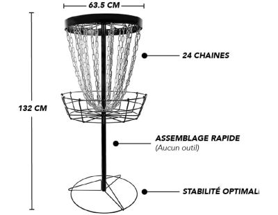 Panier métallique 12 chaînes disc-golf frisbee