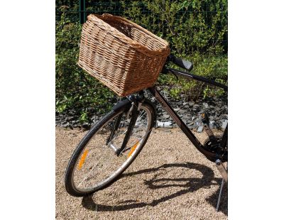 Panier pour vélo en osier buff et métal