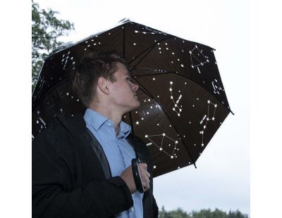 Parapluie transparent noir (Etoiles)