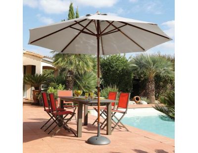 Parasol en bois 300 cm avec manivelle Holly (Ecru)