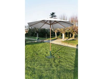 Parasol en bois 350 cm avec manivelle June (Ecru)