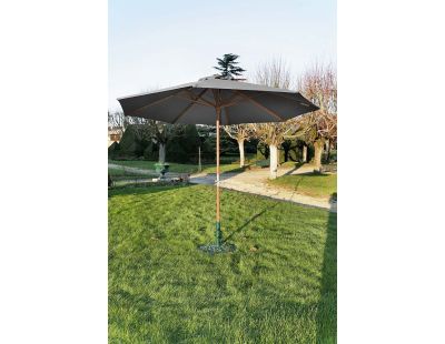 Parasol en bois 350 cm avec manivelle june (Gris)