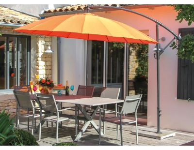 Parasol déporté en aluminium et fibre de verre 3m Pagode (Paprika)