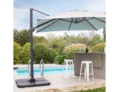 Parasol déporté en aluminium et toile polyester Sevilla 2.5 x 2.5 cm (Anthracite)