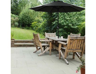 Parasol droit rond Eko 2.5 m (Gris anthracite)