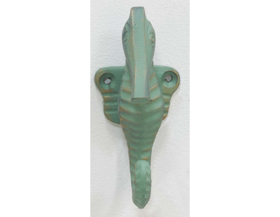 Patère en métal hippocampe 4.5 x 5 x 11 cm (Vert)