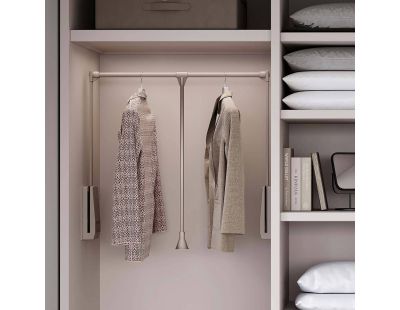 Penderie rabattable gris pierre pour armoire Hang (Largeur télescopique de 60 à 83 cm)