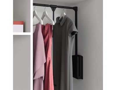 Penderie rabattable noire pour armoire Hang (Largeur réglable de 45 à 60 cm)