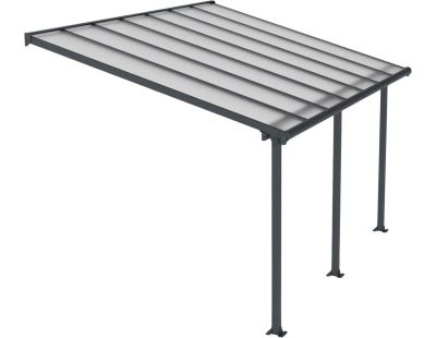 Pergola à adosser en aluminium gris et polycarbonate Olympia (3 x 4.3 m)