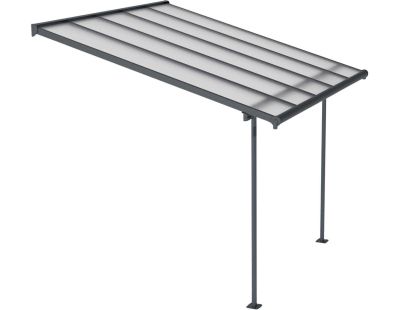 Pergola à adosser en aluminium gris et polycarbonate Sierra (3 x 3 m)