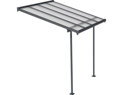 Pergola à adosser en aluminium gris et polycarbonate Sierra (2.2 x 2.3 m)