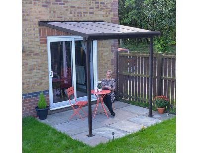 Pergola à adosser en aluminium gris et polycarbonate Sierra (2.2 x 2.3 m)