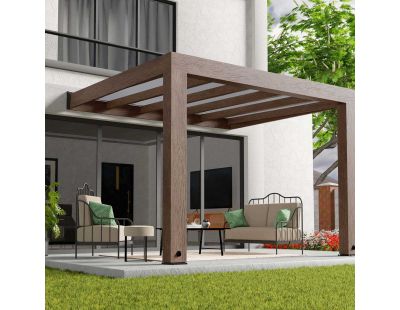 Pergola en bois de cèdre et polycarbonate Helsinki (3 x 4.3 m)