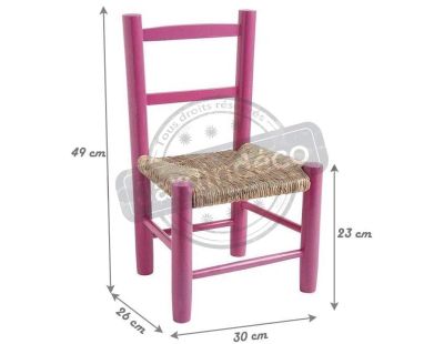 Petite chaise bois pour enfant (Framboise)