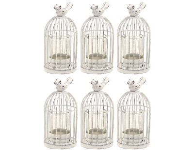 Photophore cage en métal laqué vieilli (Lot de 6)