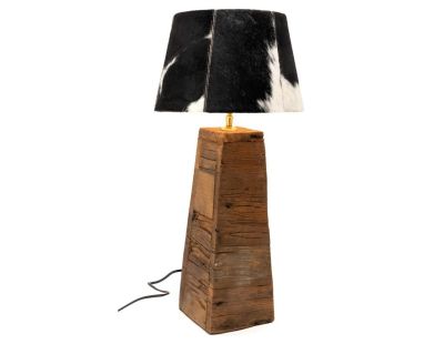 Pied de lampe en bois recyclé ( H49)