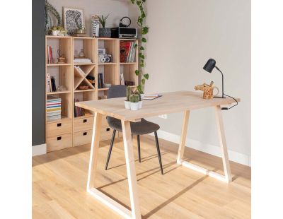 Ensemble pieds de table modulable en pin massif et plateau Bok