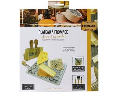 Planche à fromages avec support + 3 ustensiles aimantés