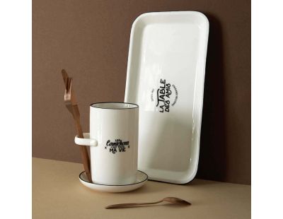 Plat de service en porcelaine 34 x 16.5 cm