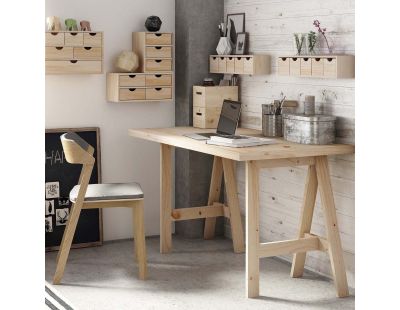 Plateau de bureau en pin massif (140 x 70 x 3,5 cm)