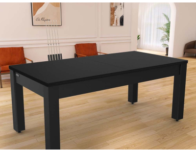 Plateau 2 en 1 dinatoire et Ping Pong pour billard convertible table 8 personnes Arizona (Noir grainé)