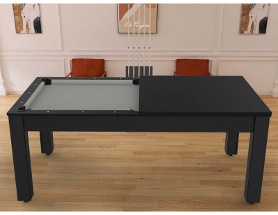 Plateau dinatoire pour billard convertible table 8 personnes Arizona (Noir grainé)