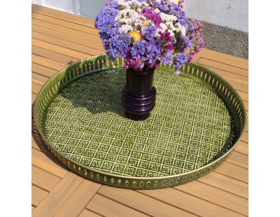 Plateau en métal Jali 60 cm (Olive)