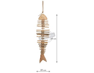 Poisson à suspendre en bois flotté (60 cm)