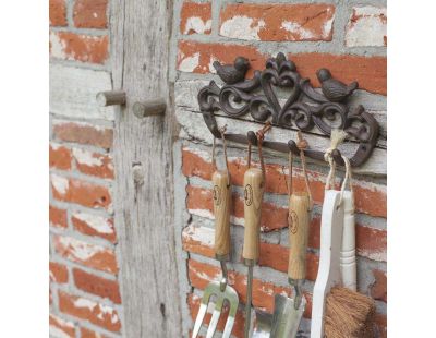 Porte manteau 4 crochets en fonte Oiseaux