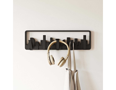 Porte manteau mural design Skyline (Noir)