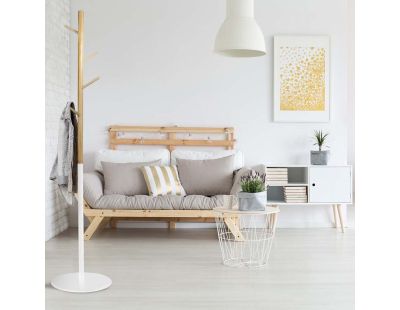 Porte manteaux en bois Miko 180 cm (Blanc)