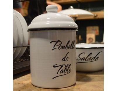 Poubelle de table en fer émaillée