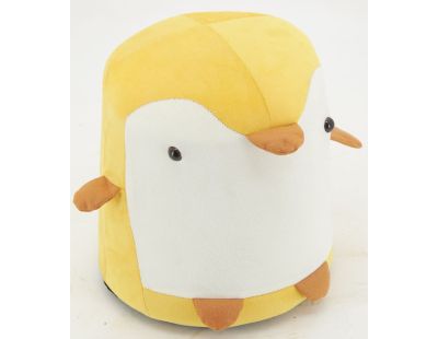 Pouf Pingouin en velours (Jaune)