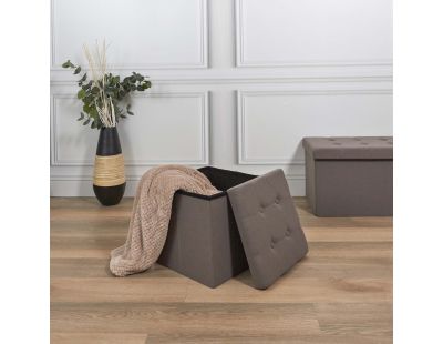 Pouf coffre carré pliable Eleonor (Gris)