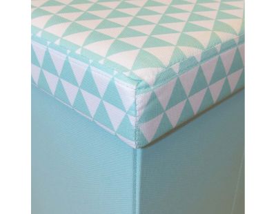 Pouf coffre carré pliable scandinave (Bleu)