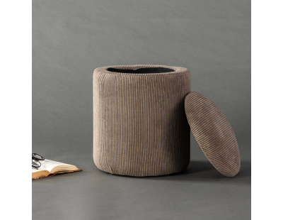 Pouf coffre en polyester Limpen (Velours marron)